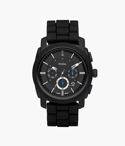 Fossil Machine Chronograph Black Silicone Watch - FS4487