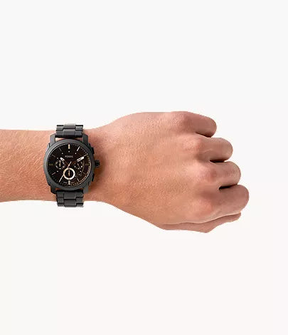 Fossil Machine Mid-Size Chronograph Black Stainless Steel Watch - FS4682
